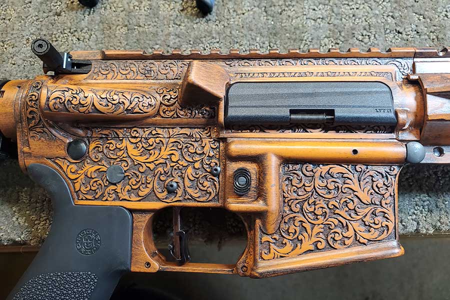 firearm with laser engraving