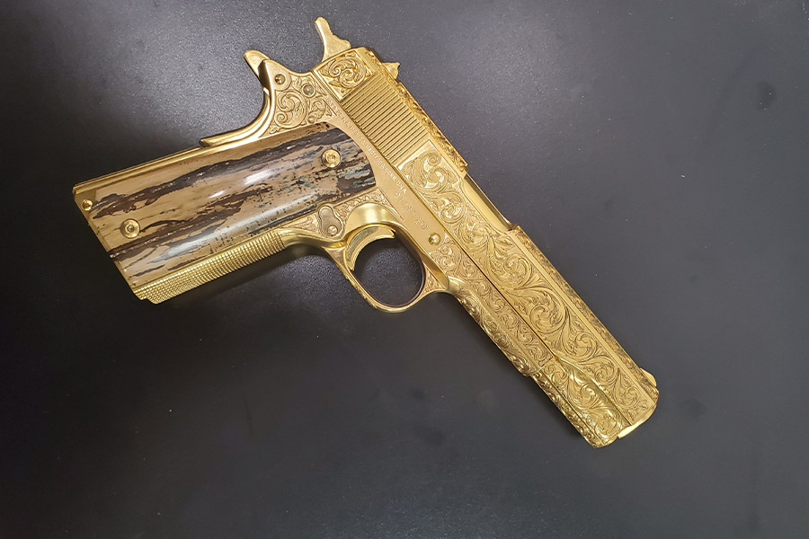 gold plated gun finish
